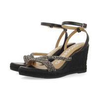 GIOSEPPO MENFI Sandales compensées Espadrilles Femme Noir 37 EU, Noir, 37 EU