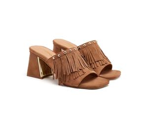 GIOSEPPO Mules Talon Cuir et Franges DIXFIELD, Cuir, 40 EU
