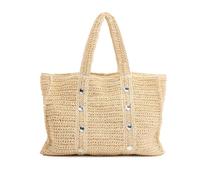 GIOSEPPO Sac fourre-tout LOMIRA pour femme | Raphia avec ornements strass dans un ton naturel | Mode plage été | Fermeture éclair et poche intérieure | Sac bohème pour usage quotidien et voyage,
