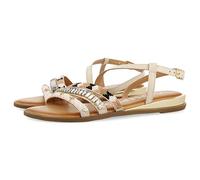 GIOSEPPO Sandales blanches à lanières avec pierres multicolores pour femme Legazpia, blanc, 41 EU