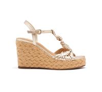 GIOSEPPO Sandales en cuir compensées en jute Castine, Platine, 41 EU