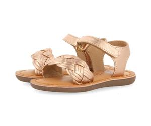 GIOSEPPO Sandales couleur Off-White en cuir tressé et fermeture réglable pour bébé Flushe, Doré rose, 20 EU