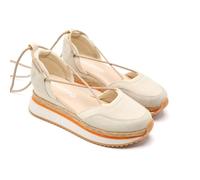 GIOSEPPO Sandales de sport en cuir plateforme raphia Chittenden, beige, 37 EU