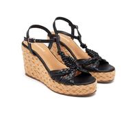 GIOSEPPO Sandales en Cuir compensées en Jute Castine, Noir, 39 EU