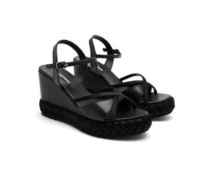 GIOSEPPO Sandales en cuir compensées GLOCESTER, Noir, 41 EU