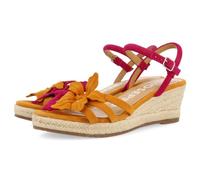 GIOSEPPO Sandales en cuir couleur fuchsia avec décoration de fleur et talon en jute pour femme Samsula, multicolore, 39 EU