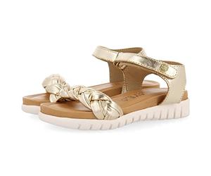 GIOSEPPO Sandales en cuir couleur Off-White avec pelle tressée pour fille bruyères, or, 27 EU