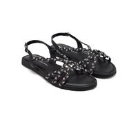 GIOSEPPO Sandales en cuir, raphia et brillance WIOTA, Noir, 37 EU