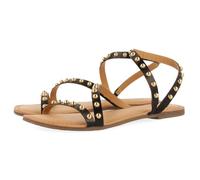 GIOSEPPO Sandales en cuir Tachas Needa, Noir, 37 EU