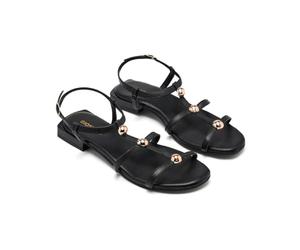 GIOSEPPO Sandales en cuir Tachas Stannett, Noir, 36 EU