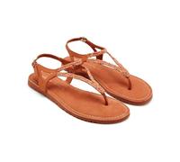 GIOSEPPO Sandales Grèces en cuir, Raphia et Brillance Limington, Brique, 37 EU