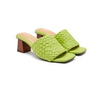 GIOSEPPO Sandales Mules Talon et Cuir Tressé Colrain, citron vert, 36 EU