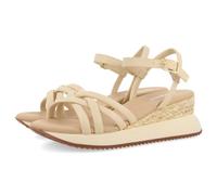 GIOSEPPO Sandales noires avec talon compensé et bandes tubulaires pour femme Permet, blanc ivoire, 41 EU