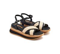 GIOSEPPO Sandales plateforme Raphia Boscawen, Noir, 41 EU