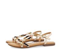 GIOSEPPO Sandales plates avec décoration de perles blanches pour femmes dracy, blanc, 36 EU