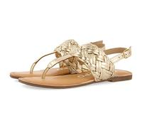 GIOSEPPO Sandales plates noires en cuir tressé pour femme sergines, or, 36 EU