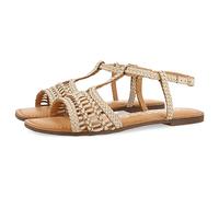 GIOSEPPO Sandales plates noires en cuir tressées pour femme icari, blanc ivoire, 38 EU