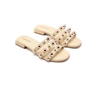GIOSEPPO Sandales Tachas Cuir DEKORRA, blanc ivoire, 35 EU