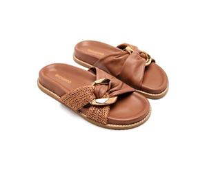 GIOSEPPO Sandales Tisbury en cuir et raphia, Cuir, 38 EU