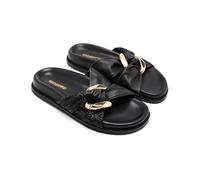 GIOSEPPO Sandales Tisbury en cuir et raphia, Noir, 41 EU