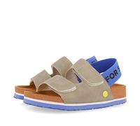 GIOSEPPO Tongs style bio couleur cuir avec détails orange et message pour enfant courgis, gris, 29 EU