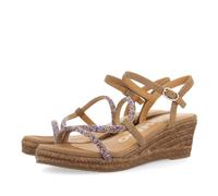 GIOSEPPO TRESCO Sandales compensées Type Espadrilles Femme, Taupe, 39 EU, Taupe, 39 EU