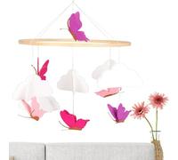 Giostrina per culla - Farfalle tra le Decorazione da appendere,Felt Rattl Chime Wind Cloud Safe Baby Culla Comodino per cellulare, Ornamento tridimensionale di stoffa fatto