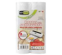 GIO'STYLE 2 rouleaux sous vide Fresh | 20 x 600 cm | Convient pour le stockage et la cuisson sous vide | Sans BPA, fabriqué en Italie