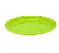 GIO'STYLE Assiette plate en plastique alimentaire | Ø 25,5 cm | Vert | Fabriqué en Italie | Parfait pour les fêtes, les pique-niques, le camping | Ligne Trippy