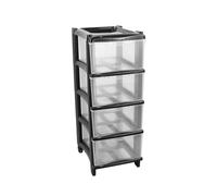 GIO'STYLE Commode Essential Cassie | 4 tiroirs | Noir | H 76 cm | Fabriqué en Italie