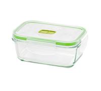 giostyle Conteneur alimentaire en verre - 0,8 L - Fermeture hermétique - Rectangulaire - Fabriqué en Italie - Convient pour réfrigérateur, congélateur, micro-ondes - Ligne 2 en 1 verre
