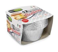 GIO'STYLE Lot de 12 bacs à pudding en aluminium | Ø 8,5 cm | Fabriqué en Italie