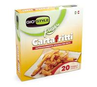 GIO'STYLE Lot de 20 feuilles Cartafritti Fresh | 33 x 32 cm | Retient et absorbe la graisse | Double couche | Fabriqué en Italie