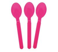 GioStyle Lot de 3 cuillères en plastique alimentaire | 19 cm | Fuchsia | Fabriqué en Italie | Parfait pour les fêtes, les pique-niques, le camping | Ligne Trippy