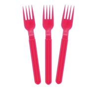 GioStyle Lot de 3 fourchettes en plastique alimentaire | 19 cm | Fuchsia | Fabriqué en Italie | Parfait pour les fêtes, les pique-niques, le camping | Ligne Trippy
