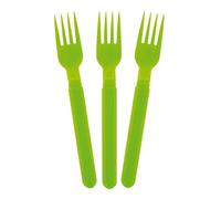 GioStyle Lot de 3 fourchettes en plastique alimentaire | 19 cm | Vert | Fabriqué en Italie | Parfait pour les fêtes, les pique-niques, le camping | Ligne Trippy