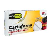 GIO'STYLE Lot de 50 feuilles Papier four pour friteuse à air | Ø 23 cm | Ronds avec trous | Fabriqué en Italie