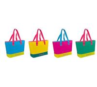 GIO'STYLE Sac isotherme Beach Tote Fluo | Couleurs assorties | 20 L | Poignées d'épaule | Imprimé à rayures