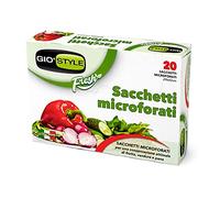 GIO'STYLE Sacs micro-perforés 20 pièces 29 x 42 cm, Polypropylène (PP), Auto scellante, Jetable, Clair, Rectangulaire, Micro-perforé pour une meilleure conservation des aliments