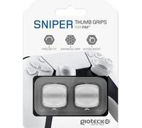 Gioteck STG PS5 - Thumb Grips PS5 Bouchons/Capuchons/Protection en Silicone pour Joysticks Grips Playstation 5 - Antidérapant - Aide a viser - Protection Manette PS5 - Blanc