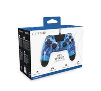 Gioteck - VX4 Manette Bleue filaire pour PS4 et PC. Contrôleur, Gamepad, Joystick Support de mouvement et de vibration. Design ergonomique. Blue Lightning