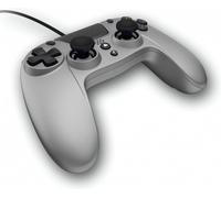 Gioteck Vx4 - Manette Compacte Pour Ps4 Avec Prise Jack 3,5 Mm - Usb Manette Filaire Pour Playstation4/Pro/Slim/Pc - Branchement Casque Gaming - Gamepad - Dual Vibration Shock - Contrôleur Titanium