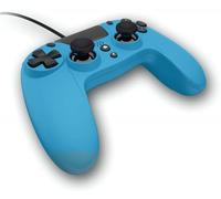 Gioteck VX4 - Manette compacte pour PS4 avec Prise Jack 3,5 mm - USB Manette Filaire pour Playstation4/Pro/Slim/PC - Branchement Casque Gaming - Gamepad - Dual Vibration Shock - Contrôleur Bleu