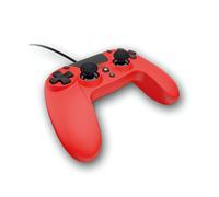 Gioteck Vx4 - Manette Compacte Pour Ps4 Avec Prise Jack 3,5 Mm - Usb Manette Filaire Pour Playstation4/Pro/Slim/Pc - Branchement Casque Gaming - Gamepad - Dual Vibration Shock - Contrôleur Rouge
