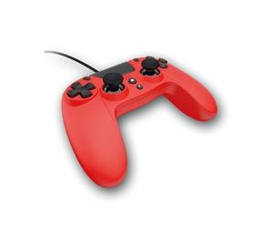 Gioteck VX4 - Manette compacte pour PS4 avec Prise Jack 5 mm - USB Manette Filaire pour Playstation4/Pro/Slim/PC - Branchement Casque Gaming - Gamepad - Dual Vibration Shock - Contrôleur Rouge