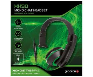 Gioteck XH50 Micro Casque Mono Chat pour iPhone/iPad/Xbox/PS4/PC vert