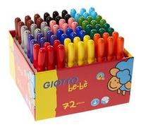 GIOTTO 10272 Feutre Coloriage Bebe Maxi School Pack Lavable Capu Chon Ventile Pointe Bloquée Lot de 72 Blanc