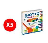 Giotto 417000 Turbo Color - Ass. - 24 Couleurs - 5 Packs