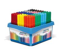Giotto 49143 Feutre Coloriage Turbo Maxi Pointe Bloquée Polyester Indéformable Ultra Longue Durée Coffret Scolaire Lot de 108 Assorties