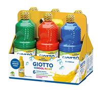 Giotto - 530900 - Assortiment de 6 flacons de 1 Litre de Gouache Lavable prête à l'emploi - pour école